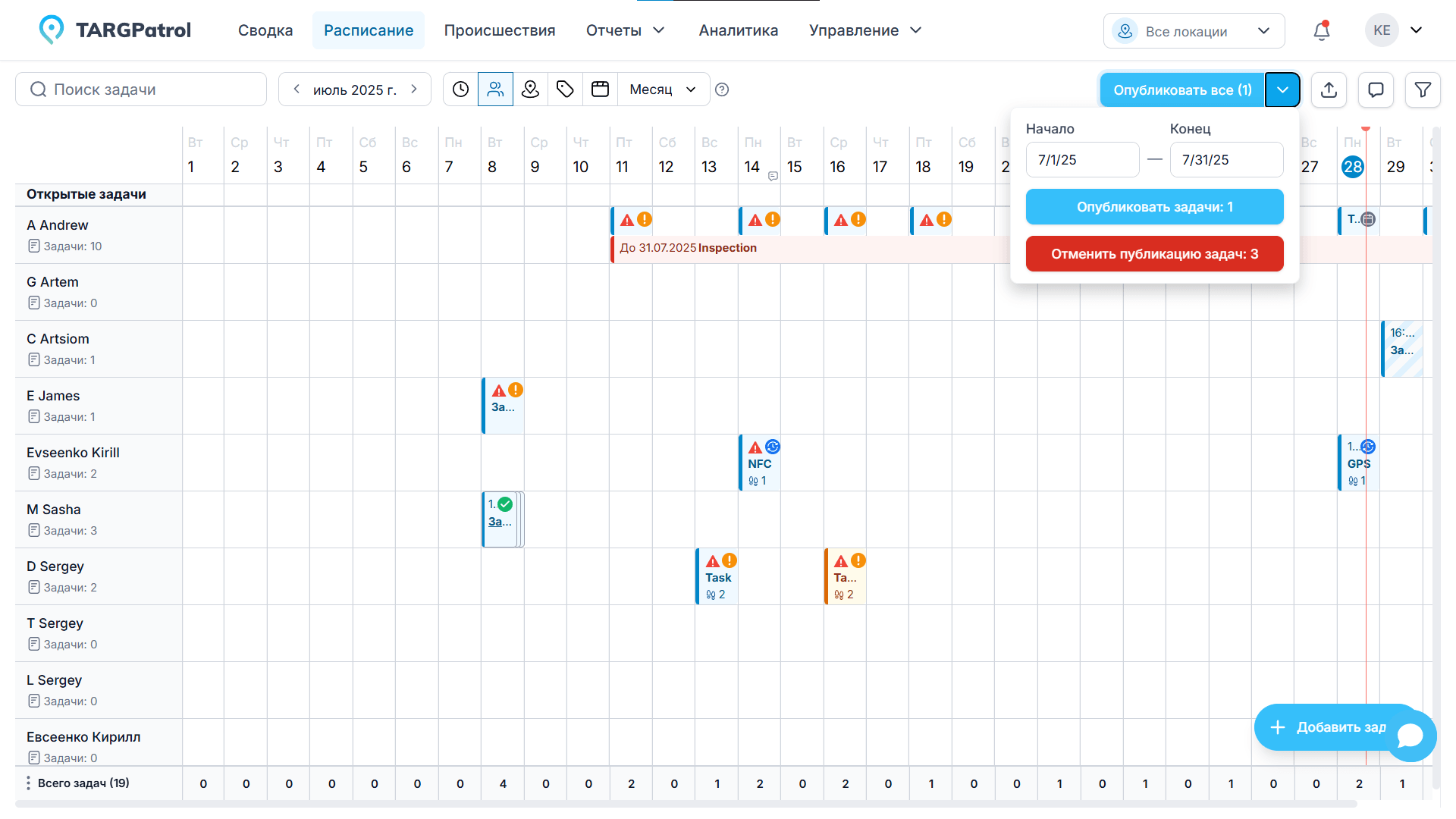Publishing Tasks